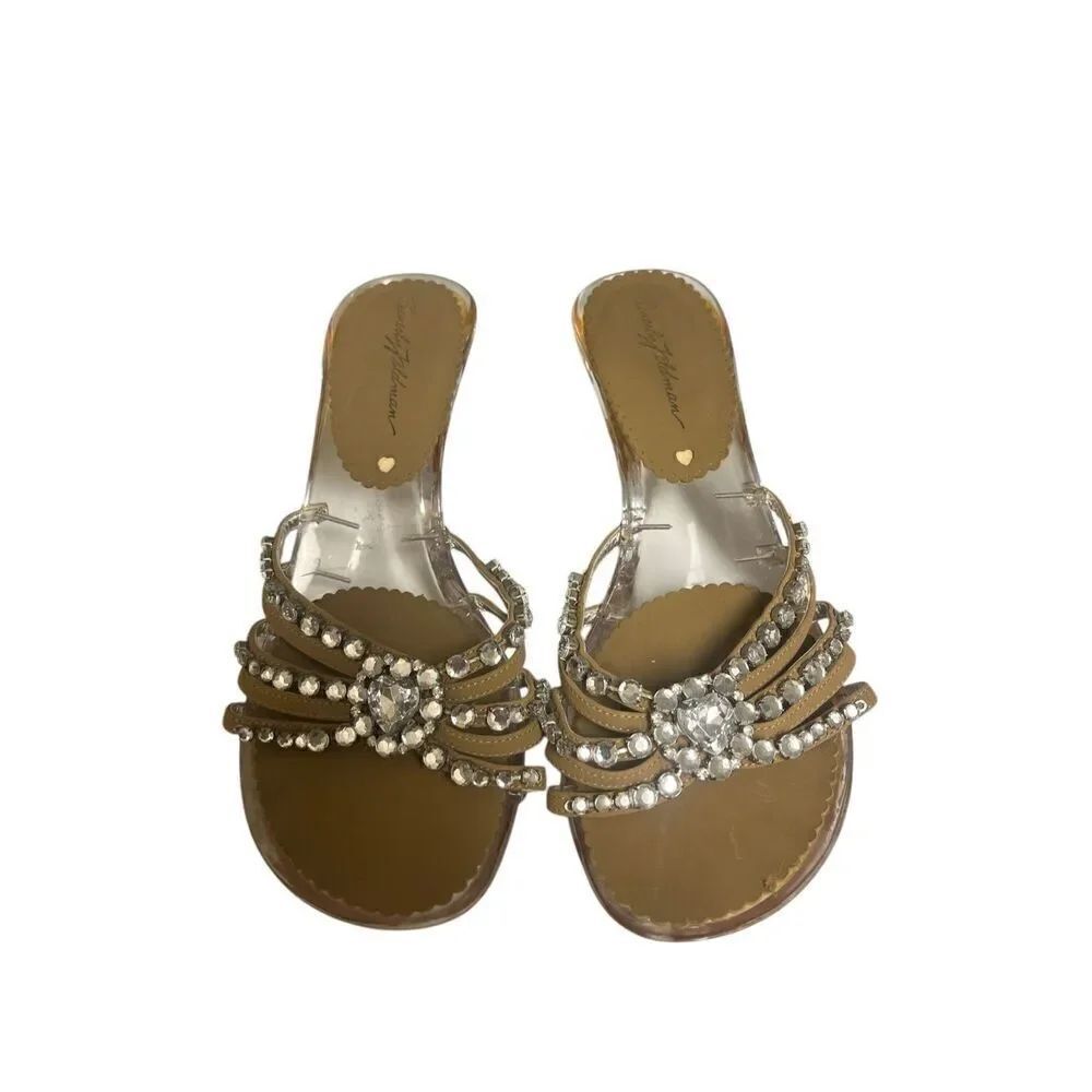 Beverly Feldman shoesβclear with rhinestones szβ6-61/2